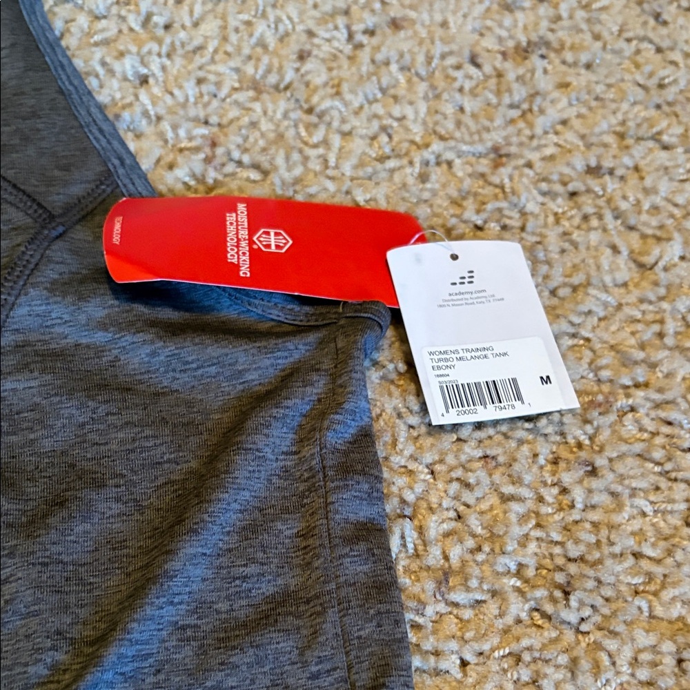 bcg Dark Gray Racerback Training Turbo Melange Tank Size Medium NWT - Picture 3 of 6